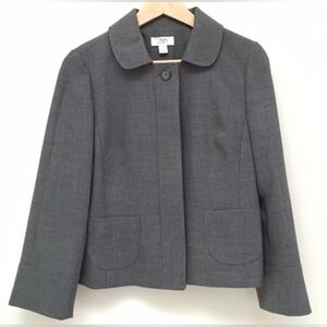 ANN TAYLOR LOFT $149 Wool Grey Blazer Business‎ Casual Professional Petite Crop